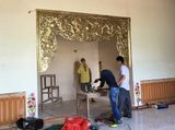 Cửa võng bằng đồng đỏ mạ vàng 24k kiểu dáng mai hóa rồng | cửa võng phòng thờ đầy đủ kích thước