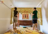 Cửa võng bằng đồng mạ vàng 24k kiểu dáng mai hóa long | cửa võng phòng thờ đầy đủ kích thước