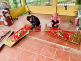 Tranh lý ngư vọng nguyệt bằng đồng vàng mạ 24k KT 1m27x41cm