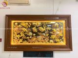 Tranh cửu ngư quần hội đồng đỏ dát vàng bạc 2m31x1m27