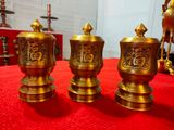 Bộ 3 đài thờ bằng đồng vàng cao 10cm