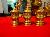 Bộ 3 đài thờ bằng đồng vàng cao 10cm