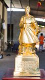Tượng Trần Quốc Tuấn đồng đỏ áo chữ Thọ dát vàng 24K cao 50cm  - Tượng đồng trang trí