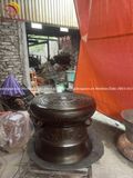 Quả trống đúc đồng đỏ đường kính 60cm màu giả cổ - Trống đồng Ngọc Lũ đúc nổi