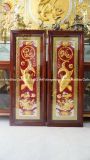 Tranh lý ngư vọng nguyệt bằng đồng vàng dát vàng KT 1m08x41cm