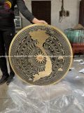 Tranh mặt trống đồng vàng đúc có bản đồ ĐK 80cm