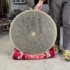 Tranh mặt trống bằng đồng vàng đúc đk 80cm