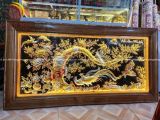 Tranh vinh hoa phú quý đồng vàng dát vàng bạc 2m3x1m2 chữ thọ