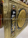 Tranh trống đồng bằng đồng vàng dát vàng KT 1m55x88cm