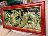 Tranh ngọc đường phú quý đồng vàng dát vàng bạc 2m3x1m2