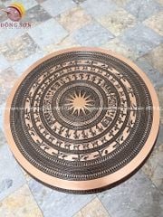Quả trống ngọc lũ đúc đồng đỏ đường kính 50cm mẫu VIP - Trống đồng Ngọc Lũ đúc nổi