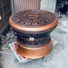 Quả trống đúc đồng đỏ đường kính 80cm - Trống đồng Ngọc Lũ đúc nổi