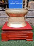 Quả trống đúc đồng đỏ đường kính 40cm phớt hồng - Trống đồng Ngọc Lũ đúc nổi