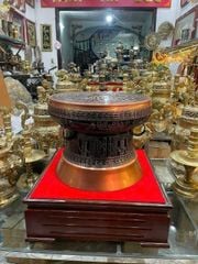 Quả trống đúc đồng đỏ đường kính 50cm - Trống đồng Ngọc Lũ đúc nổi