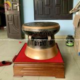 Quả trống đúc đồng đỏ đường kính 50cm - Trống đồng Ngọc Lũ đúc nổi