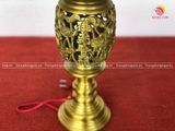 Đôi đèn sen dứa đồng vàng màu đậm cao 62cm - Đồ thờ bằng đồng đẹp