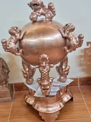 Thất lân bằng đồng đỏ trơn cao 117cm