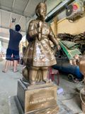 Tượng Trần Quốc Tuấn đồng đỏ khảm tam khí cao 60cm  - Tượng đồng trang trí