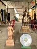 Tượng Trần Quốc Tuấn đồng đỏ khảm tam khí cao 60cm  - Tượng đồng trang trí