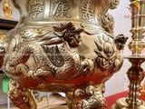 Bộ ngũ sự đồng cát tút hoạ tiết Rồng cao 60cm