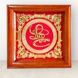 Tranh chữ Lộc dát vàng KT70x70cm - tranh quà tặng Đồng Đông Sơn