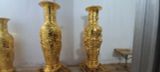 Đôi lục bình ôm cổ bằng đồng đỏ dát vàng 24K cao 120cm - Lục bình cỡ đại