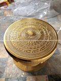 Quả trống ngọc lũ đúc đồng đỏ đường kính 50cm dát vàng 24k - Trống đồng Ngọc Lũ đúc nổi