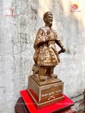 Tượng Trần Quốc Tuấn đồng đỏ khảm tam khí hàng tuyển cao 60cm  - Tượng đồng trang trí