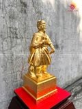 Tượng Trần Quốc Tuấn đồng đỏ dát vàng cao 50cm  - Tượng đồng trang trí
