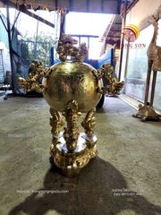 Thất lân bằng đồng vàng cattut cày nổi cao 117cm