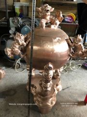 Thất lân bằng đồng đỏ trơn cao 90cm