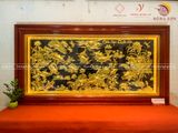 Tranh cửu ngư quần hội bằng đồng dát vàng 14k | tranh đồng cửu ngư quần hội KT 230x120cm