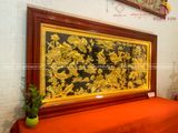 Tranh cửu ngư quần hội bằng đồng dát vàng 14k | tranh đồng cửu ngư quần hội KT 230x120cm