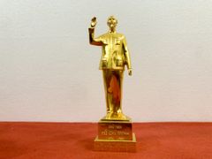 Tượng Bác Hồ đứng chào đồng vàng dát vàng 24k cao 30cm - Đồng Đông Sơn