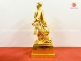 Tượng Trần Quốc Tuấn bằng đồng thếp vàng cao 50cm  - Tượng đồng trang trí