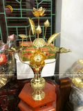 Bó hoa sen đồng vàng 10 cành cao 70cm mẫu 1 - trang trí ban thờ