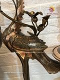 Bộ đỉnh ngũ sự đồng đỏ đỉnh sòi cao 60cm màu phớt nỉ