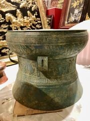 Quả trống ngọc lũ đúc đồng đỏ đường kính 60cm giả cổ - Trống đồng Ngọc Lũ đúc nổi