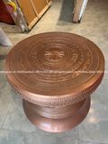 Quả trống ngọc lũ đúc đồng đỏ đường kính 50cm mẫu cao cấp màu phớt hồng - Trống đồng Ngọc Lũ đúc nổi