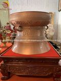 Quả trống ngọc lũ đúc đồng đỏ đường kính 50cm mẫu cao cấp màu phớt hồng - Trống đồng Ngọc Lũ đúc nổi