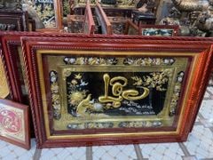 Tranh chữ Lộc dát vàng KT81x107cm - tranh quà tặng Đồng Đông Sơn