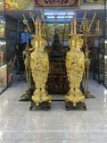 Đôi lục bình bằng đồng vàng dát vàng 24k cao 1m5 - Lục bình cỡ lớn