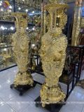 Đôi lục bình bằng đồng vàng dát vàng 24k cao 1m5 - Lục bình cỡ lớn