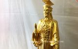 Tượng Lý Thái Tổ bằng đồng đỏ dát vàng cao 89cm nặng 40kg