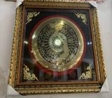 Tranh trống đồng đông sơn họa tiết ăn mòn | tranh trống đồng bản đồ Việt Nam KT 90x90cm