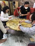 Mặt trống đồng thúc nổi thủ công dát vàng 24k | mặt trống đồng đông sơn ĐK 1m