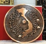 Mặt trống đồng đông sơn đồng đỏ đúc nổi bản đồ Việt Nam | mặt trống đồng ĐK 60cm