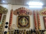 Tranh trống đồng đông sơn họa tiết ăn mòn | tranh trống đồng bản đồ Việt Nam KT 90x90cm