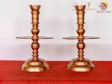 Đôi chân nến bằng đồng đỏ trơn cao 40cm