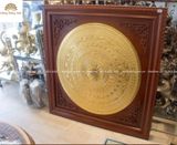 Tranh trống đồng đông sơn đúc nổi dát vàng 24k | tranh trống đồng khung Hương kích thước 115x115cm